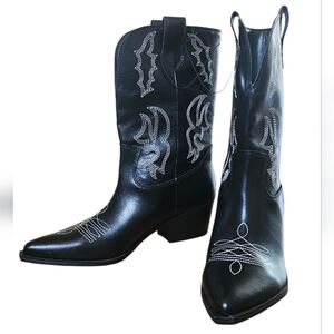 Indigo Rd. IRYOLEY-R Black Bat Western Boots Women’s 11M Goth Cowgirl Spooky